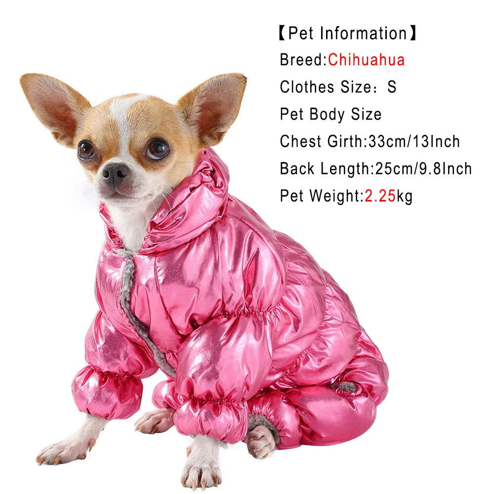 Winter Waterproof Dog Jumpsuit with Warm Fleece Lining
