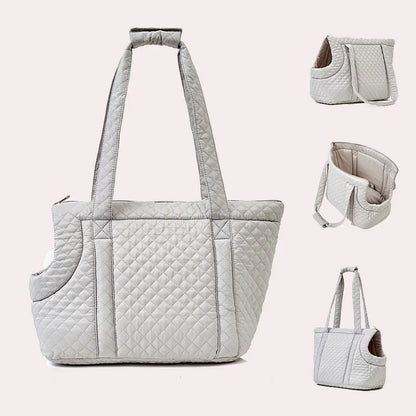 Quilted Pet Carrier Shoulder Bag