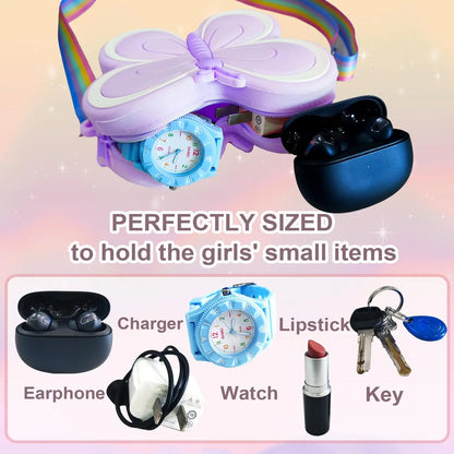Cute Silicone Butterfly Kids Crossbody Bag