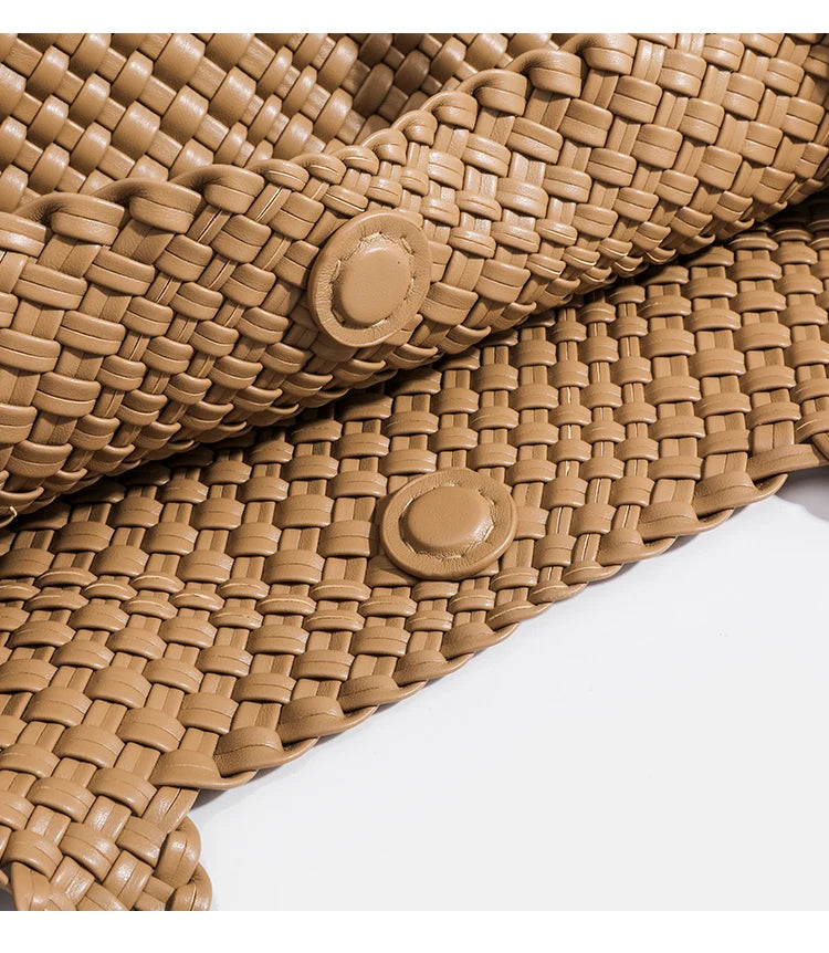 Woven PU Leather Tote Bag with Coin Purse