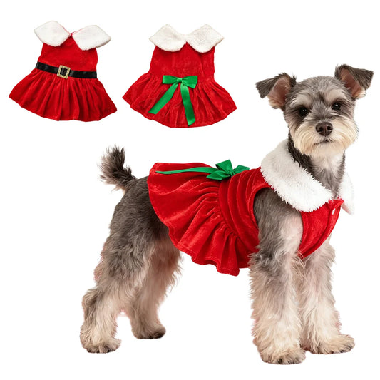 Christmas Dog Dress for Small Dogs & Cats