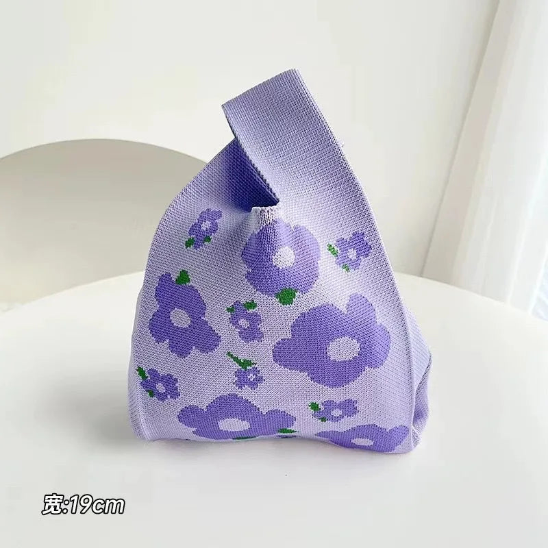 Handmade Knitted Knot Wrist Tote Bag