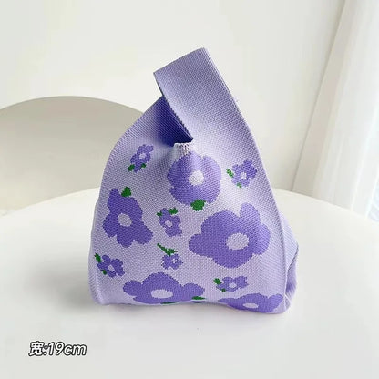 Handmade Knitted Knot Wrist Tote Bag