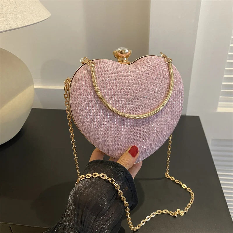 Heart Shape Evening Crossbody Bag