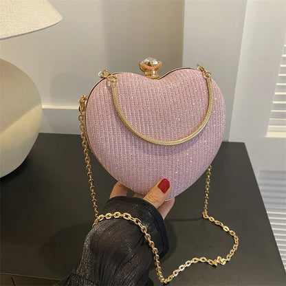 Heart Shape Evening Crossbody Bag