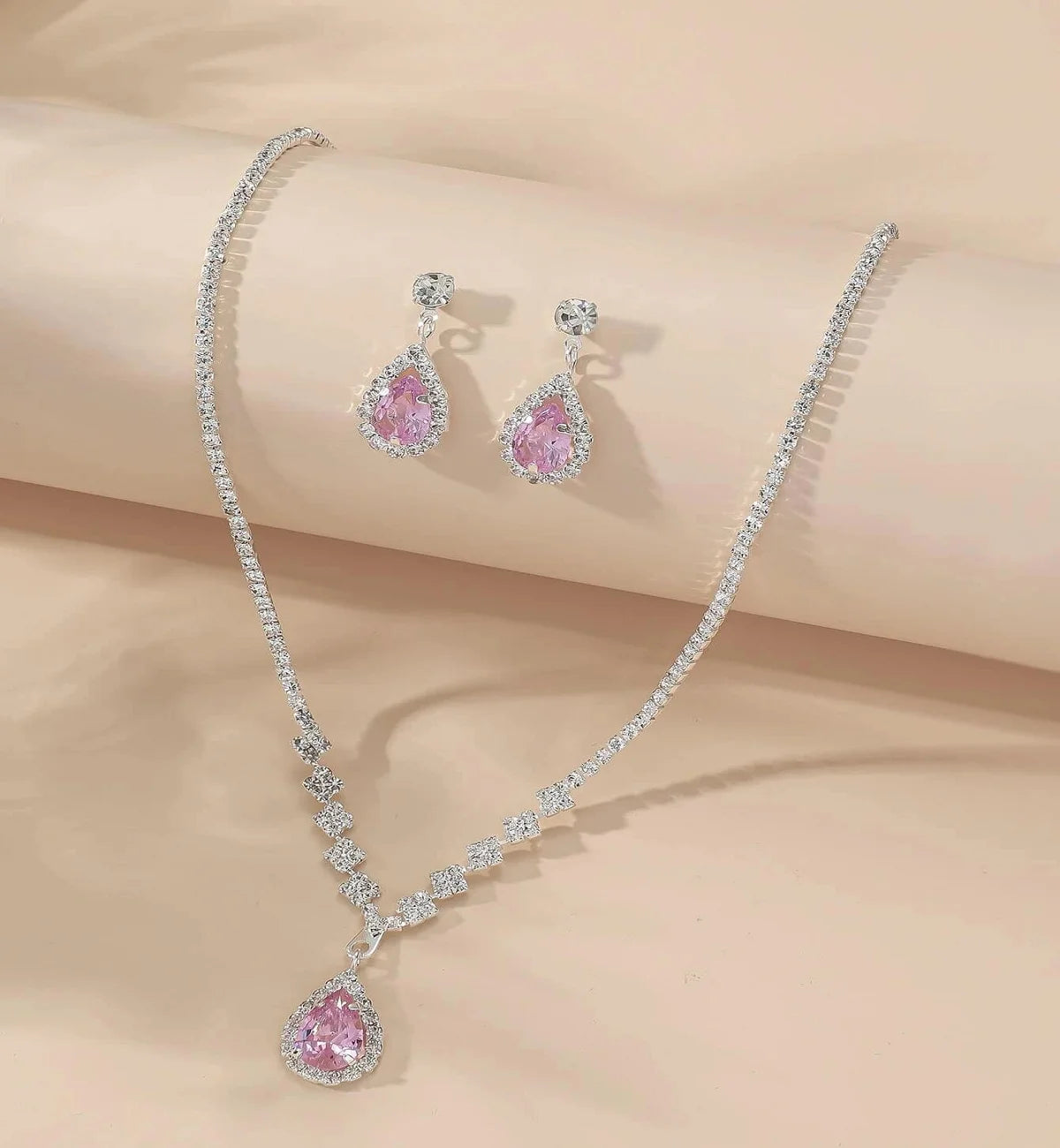 Women’s Water Drop Necklace & Earring Jewelry Set