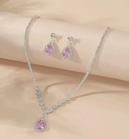 Women’s Water Drop Necklace & Earring Jewelry Set