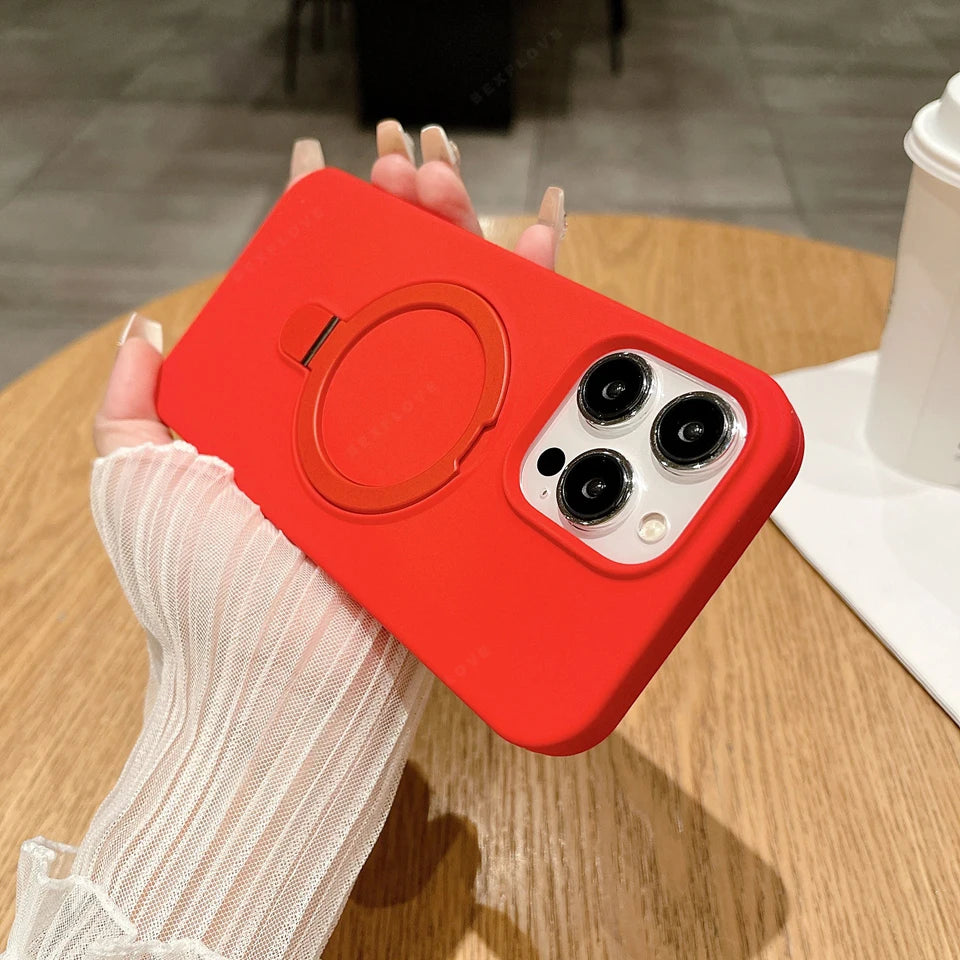 iPhone Case Magnetic Liquid Silicone Matte