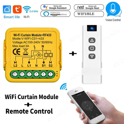 Tuya Smart WiFi & ZigBee Curtain Switch Module