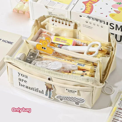 Transparent Multi-Layer Large Capacity Pencil Case