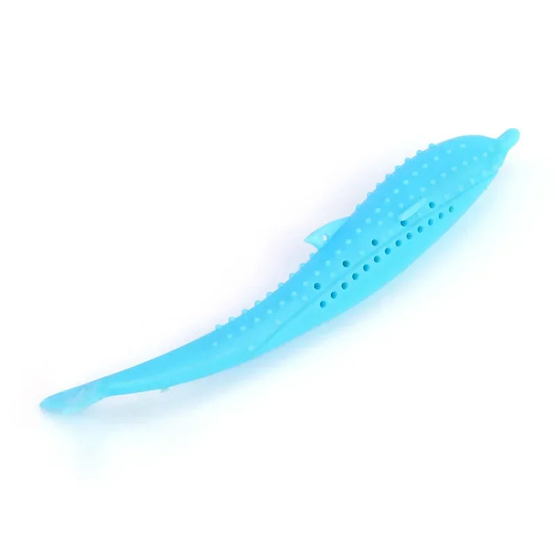 Interactive Fish-Shaped Silicone Cat Toy for Dental Care