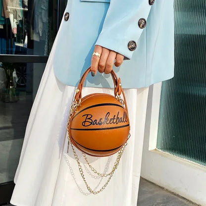 Basketball Round Crossbody Shoulder Bag