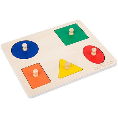 Wooden Montessori Geometric Shape Peg Puzzle
