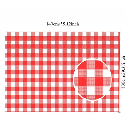 Disposable Checkered Plastic Tablecloth