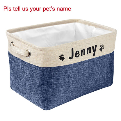 Personalized Foldable Dog Toy Storage Basket