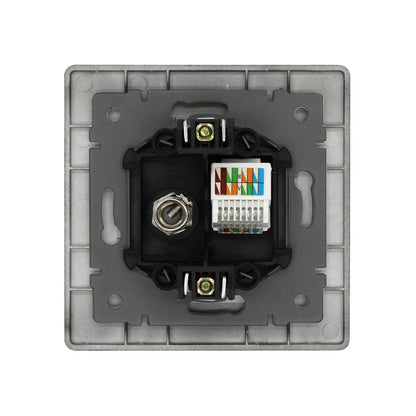 BSEED Glass Wall Socket Outlet – TV, RJ45, Telephone & Satellite