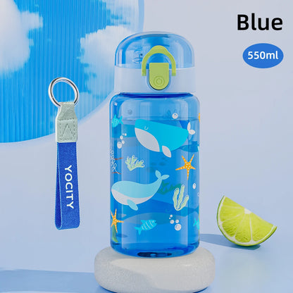 18.6oz Cartoon Water Bottle with Rope