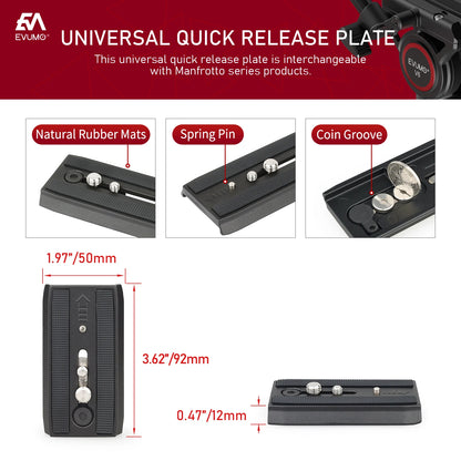 EVUMO V6 Fluid Video Tripod Head with Handle