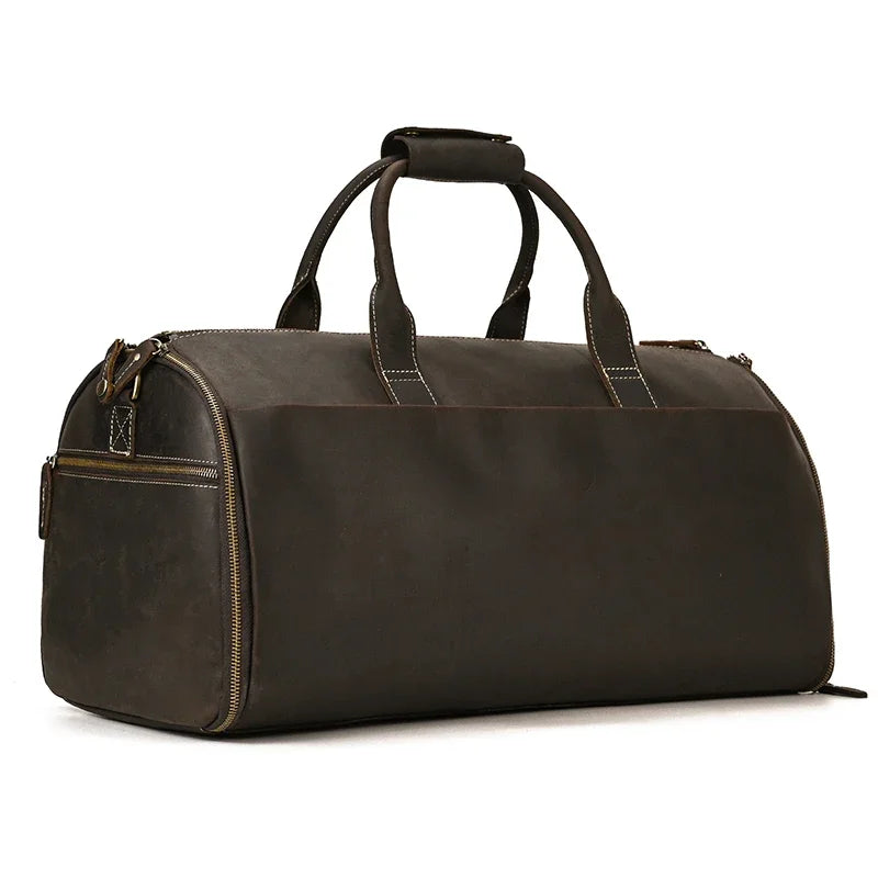 Crazy Horse Leather Travel Bag for Suits