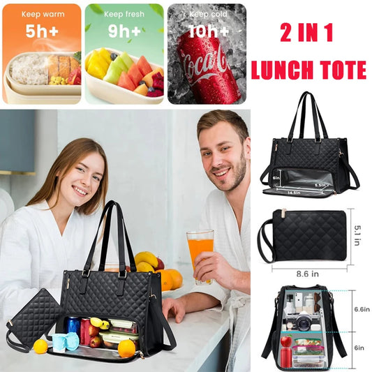 Women’s 2-in-1 Insulated Lunch Tote & Laptop Bag