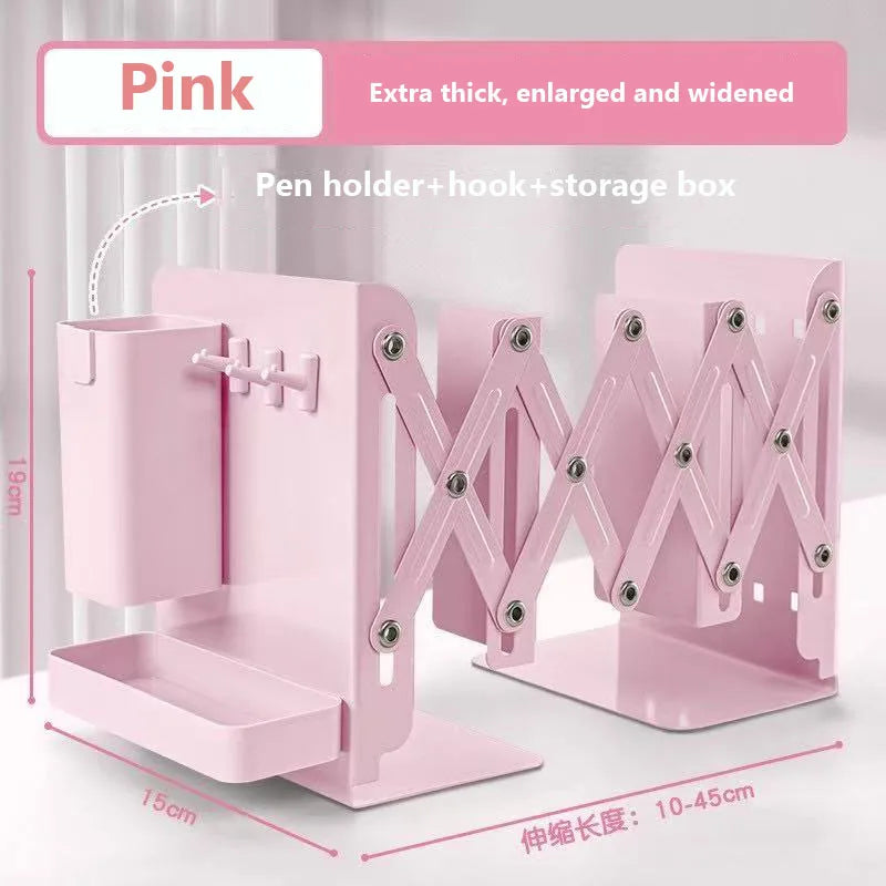 Expandable Desk Organizer with Bookends & Pen Holder