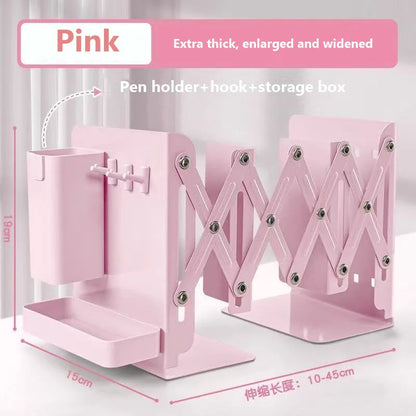 Expandable Desk Organizer with Bookends & Pen Holder