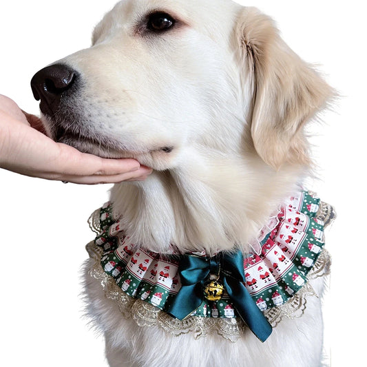 Christmas Adjustable Pet Lace Bandana Collar