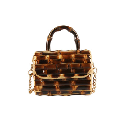 Handcrafted Bamboo Root Mini Crossbody Bag