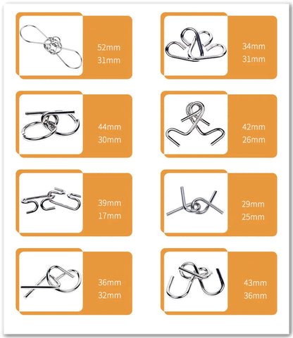 Metal Wire IQ Puzzle Set
