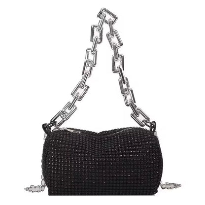 Rhinestone Chain Evening Crossbody Bag
