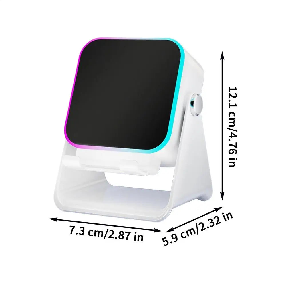 Folding Phone Holder with Wireless Speaker & LED Light