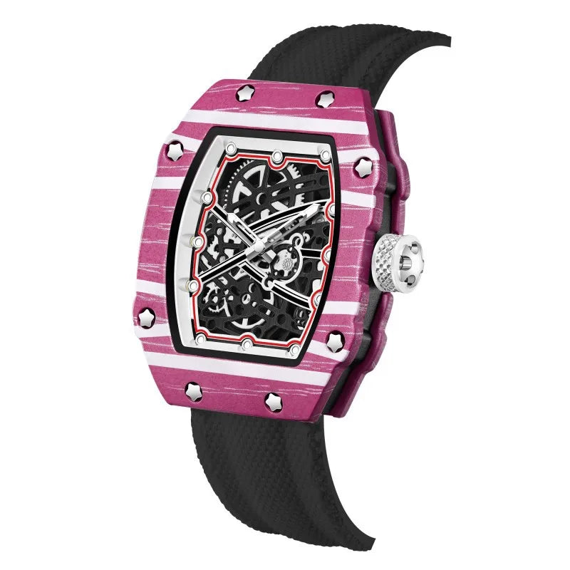 Ultra-Thin Tonneau Men's Nylon Strap Quartz Watch