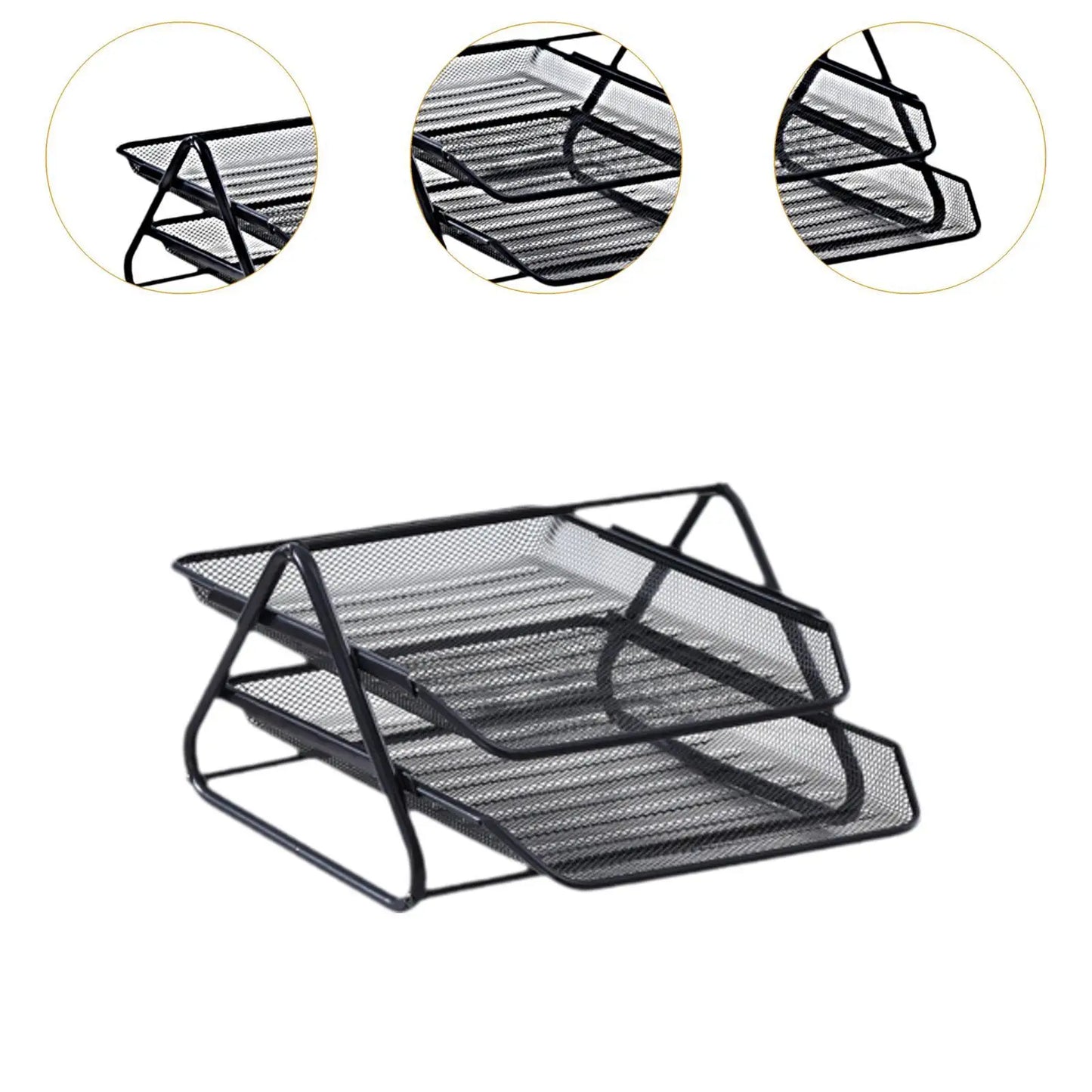 2-Tier Mesh Desktop File Sorter Organizer