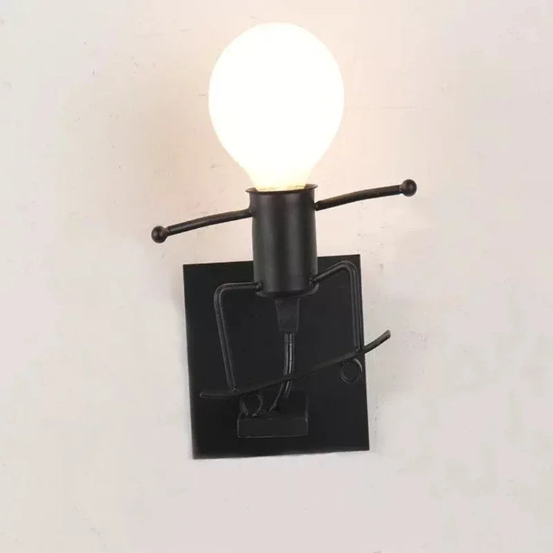 Vintage Industrial Wooden Wall Lamp – Creative E27 Wall Sconce