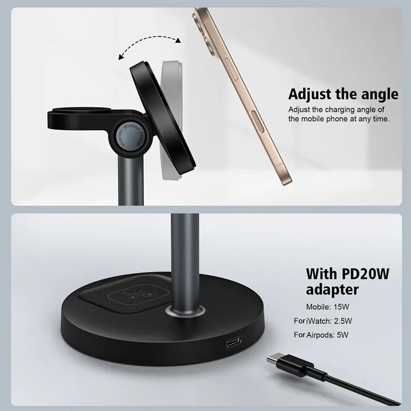 3-in-1 Magnetic Wireless Charging Station