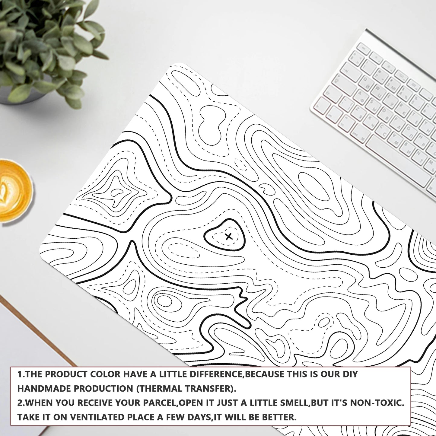 Extended Geometric Gaming Mouse Pad with Non-Slip Base
