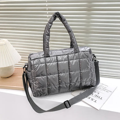 Quilted Waterproof Nylon Tote Bag