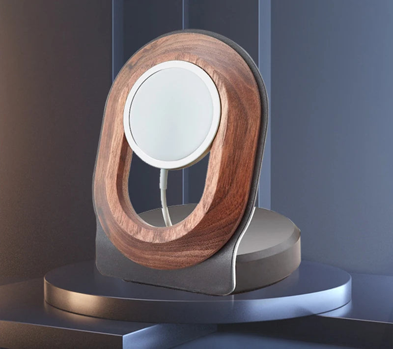 Wooden Magnetic Charging Stand for Smartphones