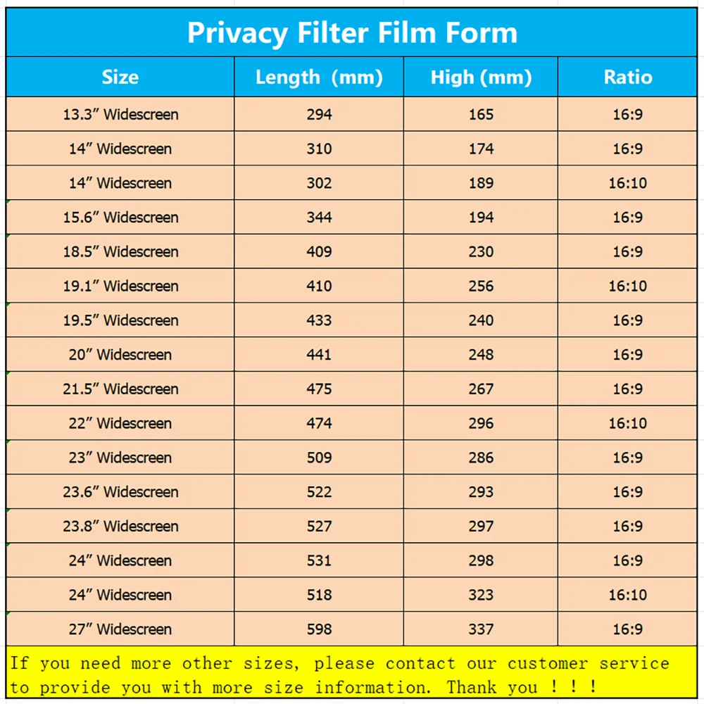 Laptop Privacy Screen Filter Film