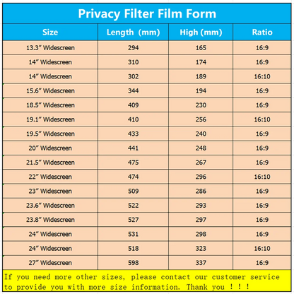 Laptop Privacy Screen Filter Film