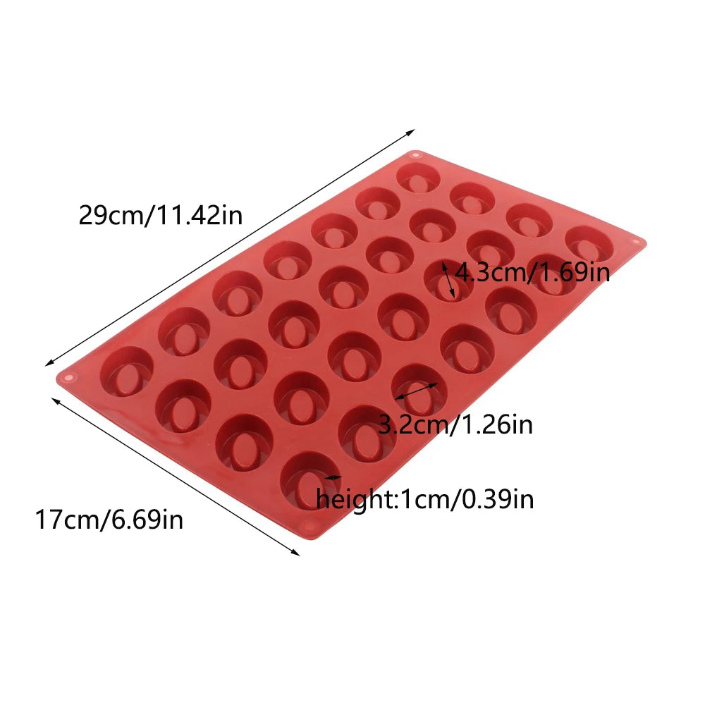 28 Hole Oval Silicone Cake Mold