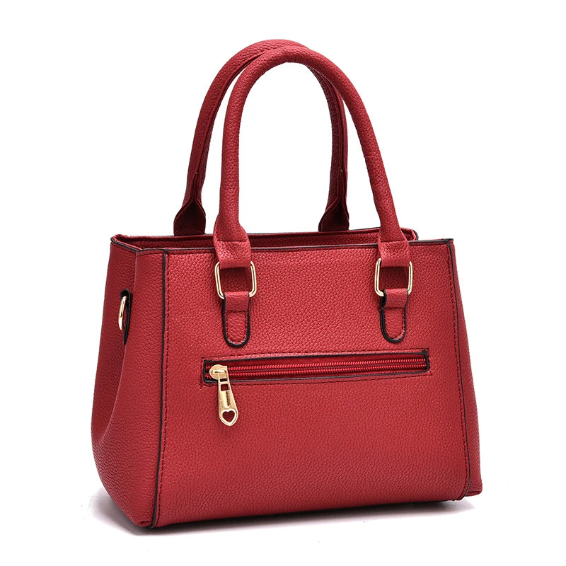 Large Capacity PU Leather Shopper Tote Bag