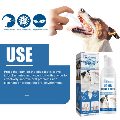 Pet Dental Tartar Remover Foam for Dogs & Cats