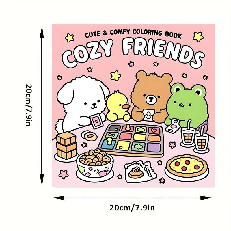 Cozy Friends Adult Coloring Book