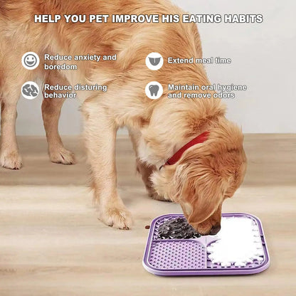 Silicone Pet Licking Mat Slow Feeder with Suction Cups