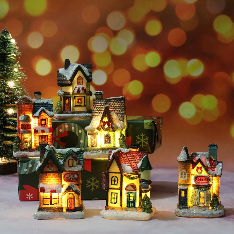 LED Mini Christmas House Ornament