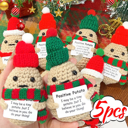 Positive Christmas Potato Crochet Toy