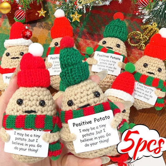 Positive Christmas Potato Crochet Toy
