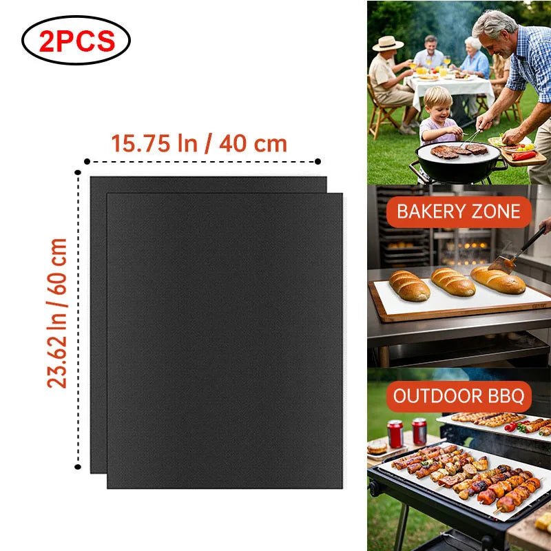 Heat Resistant Teflon Grill & Baking Mat for BBQ, Oven & Air Fryer