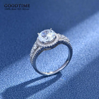 925 Sterling Silver Round Zirconium Ring